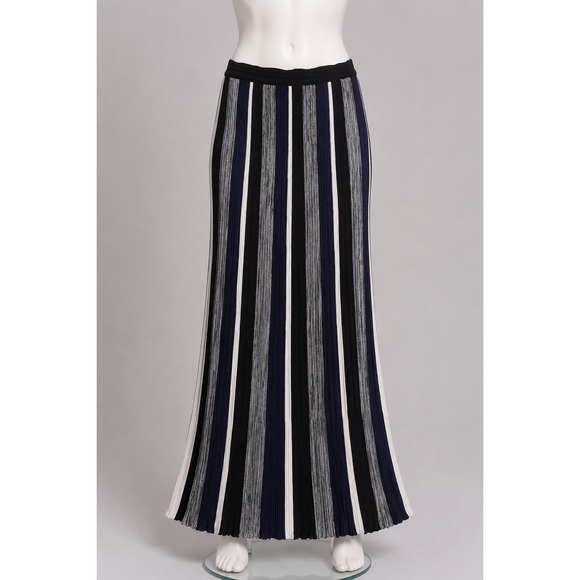 BB Dakota Dresses & Skirts - BB Dakota Womens Striped Knit Maxi Skirt Black Navy Blue White Size Small